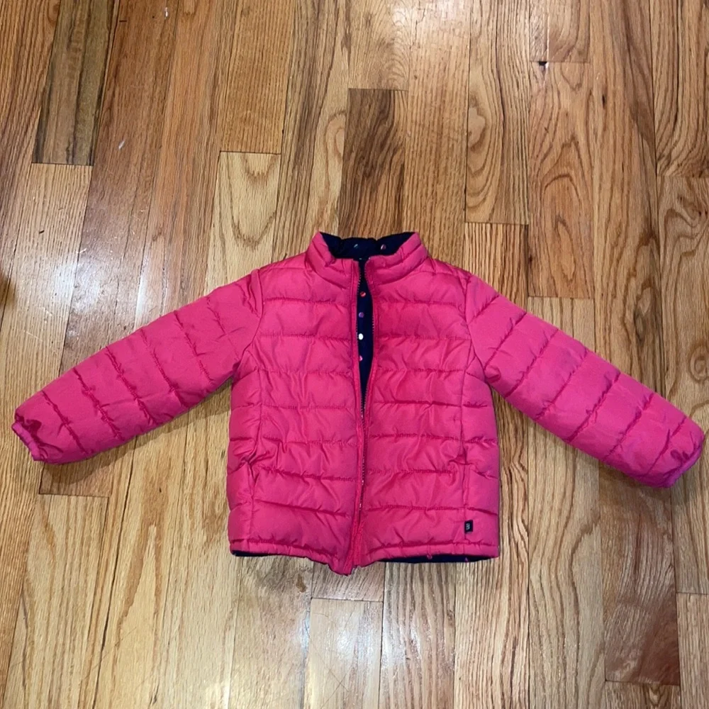GAP reversible pink blue dots jacket 4 Toddler